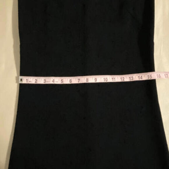 100% Zephyr Wool Dress Hong Kong Sz 10 VTG LBD Black Knit Cap Sleeve - Picture 5 of 7